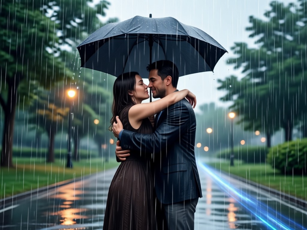AI blending two photos into one hug