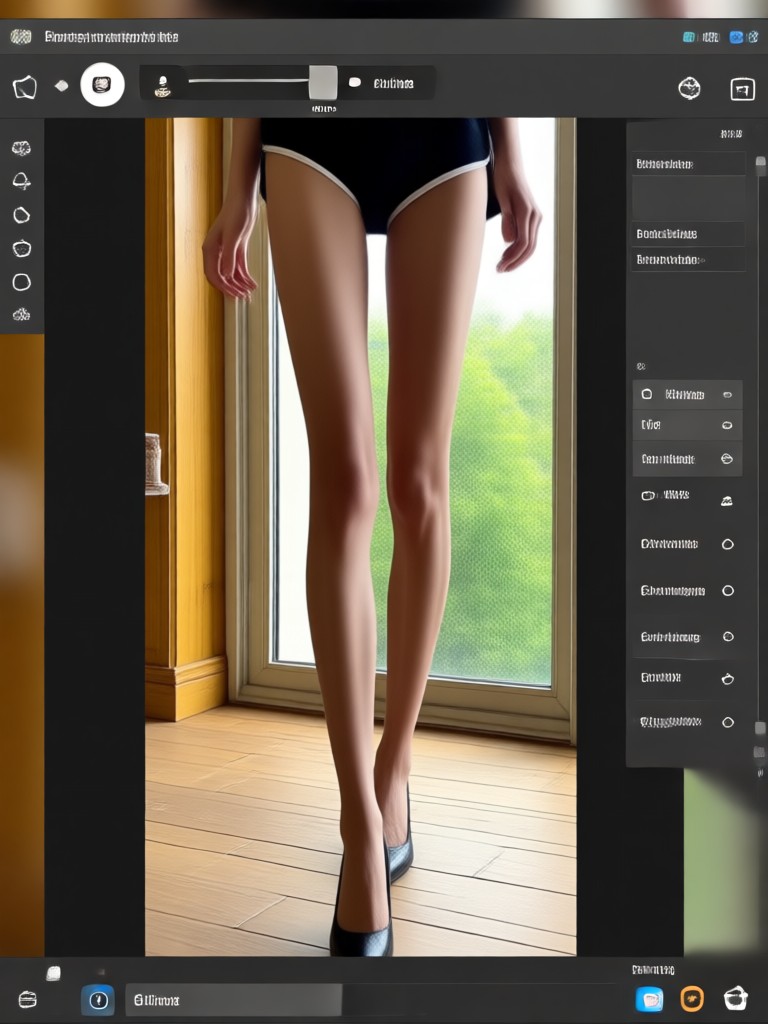 Ajuste de proporciones corporales en foto de playa