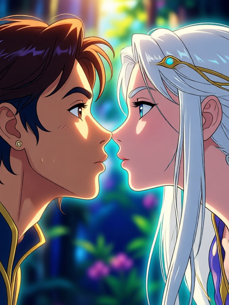 Dark fantasy vampire kiss in gothic castle