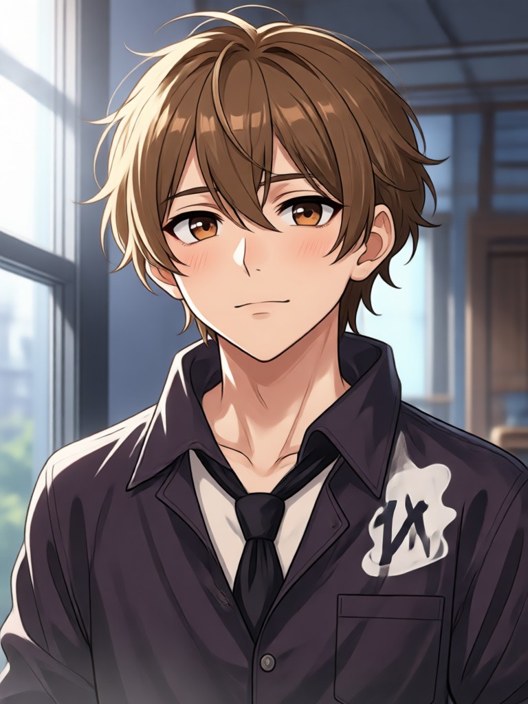 Anime action hero with spiky hair