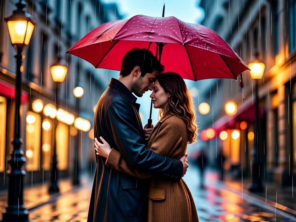 Cinematic couple cuddle effect with customizable atmosphere