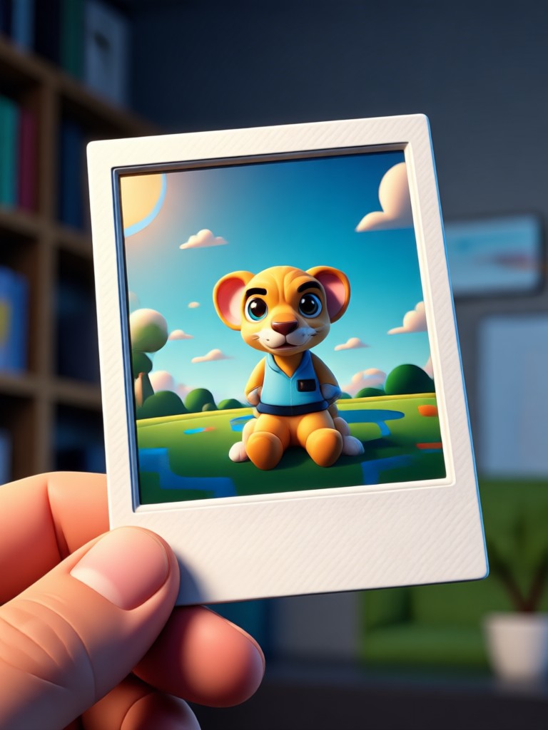 Portrait photo as 3D floating polaroid