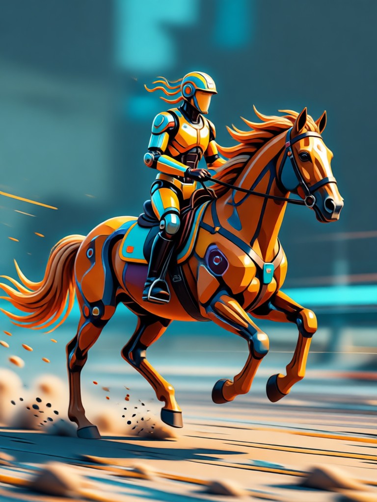 AI generated dressage rider in an arena