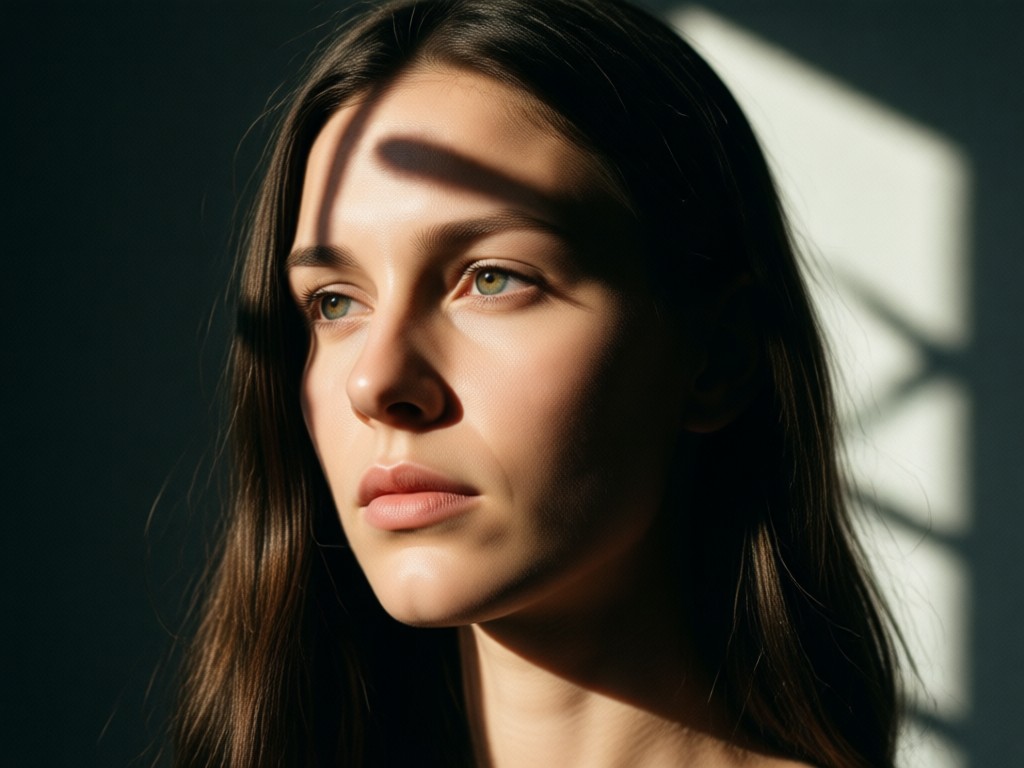 AI cinematic shadow portrait with dramatic lighting