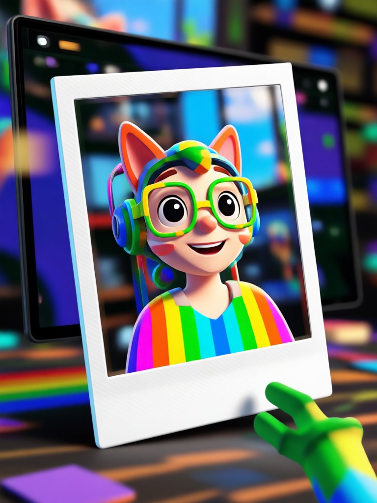 Minimalist design as 3D polaroid video