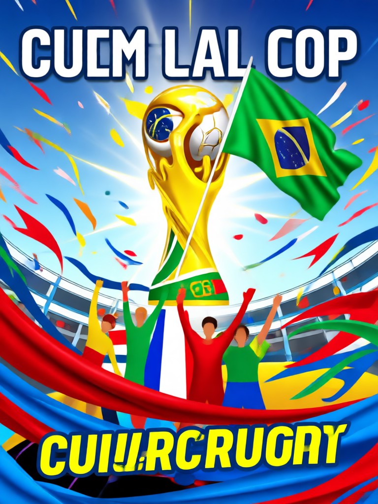 Fan holding phone showing their custom World Cup supporter poster