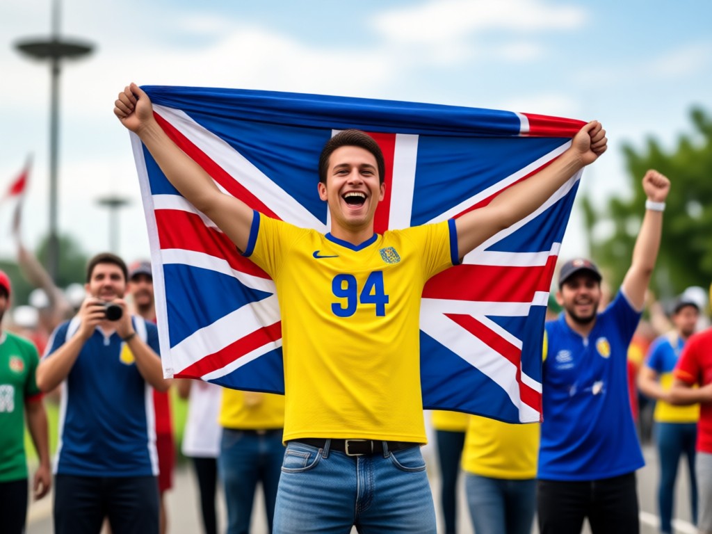 AI generated World Cup team poster with fan photo