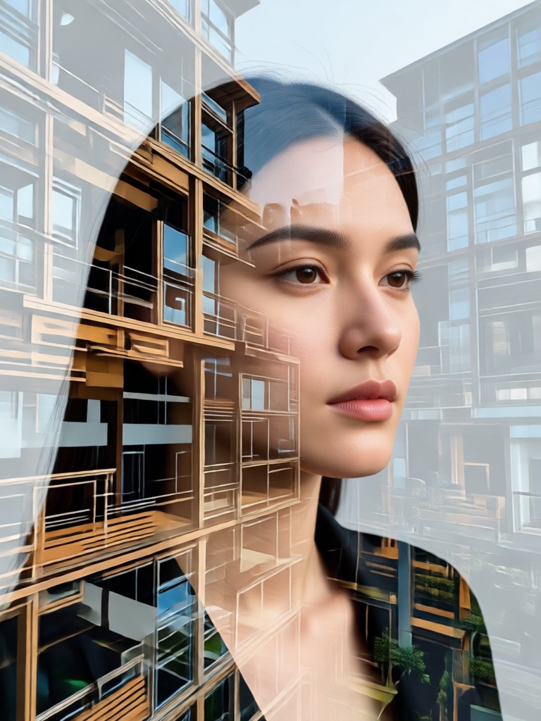 Geometric architecture AI portrait