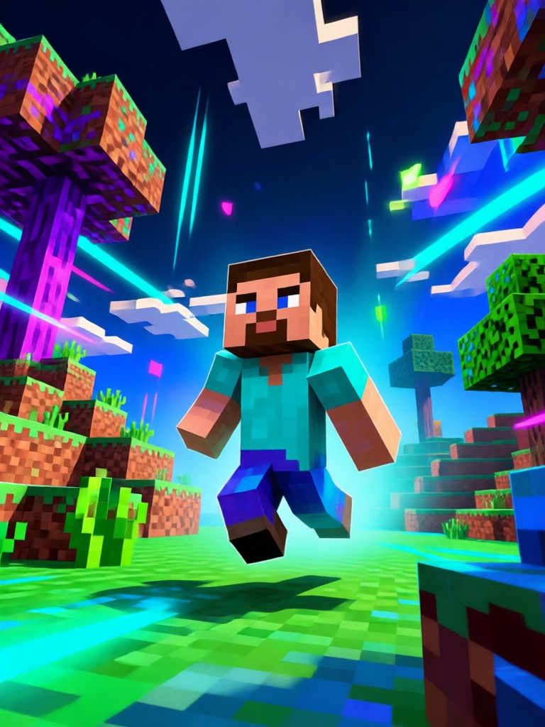 Minecraft parkour video frame