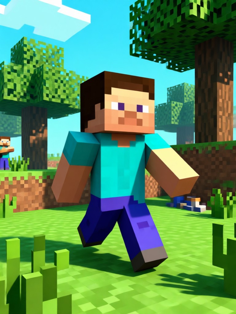 AI Minecraft style portrait of a person