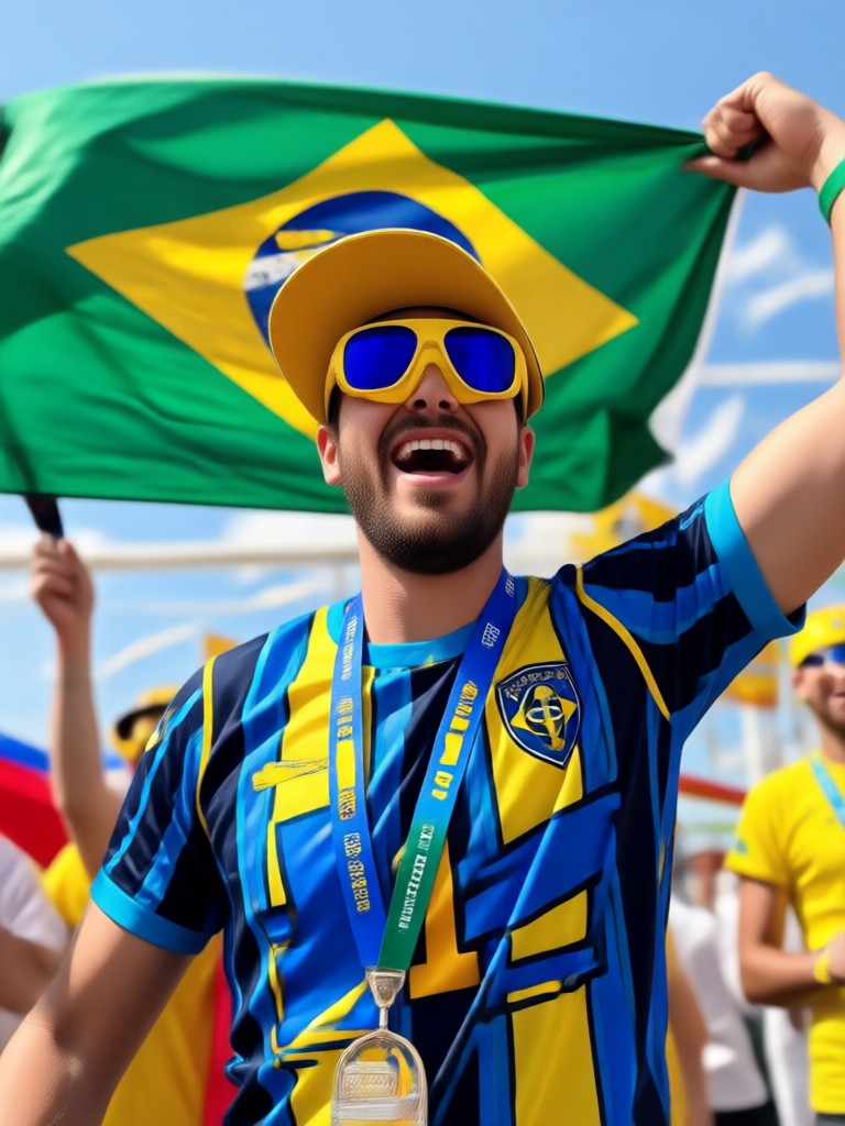 Mobile phone showing World Cup fan photo generator app interface