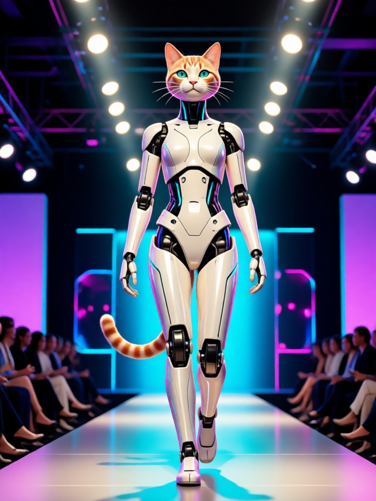 Pose de pasarela de moda vanguardista AI