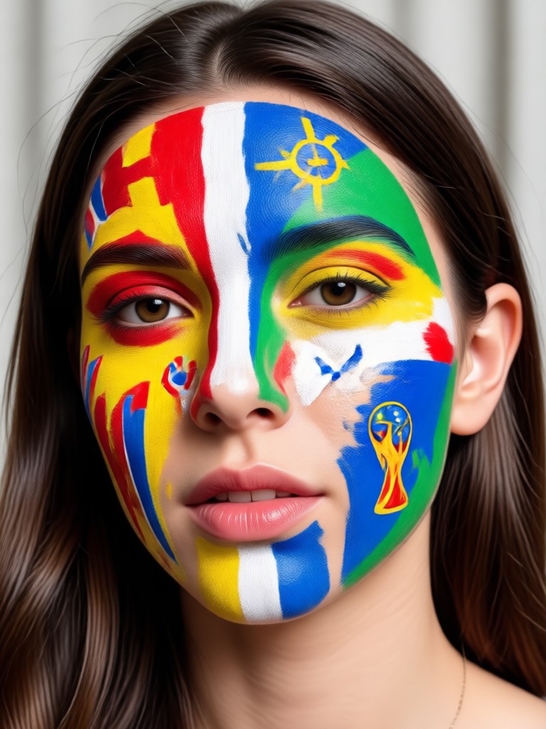 Spain red and yellow gradient face paint