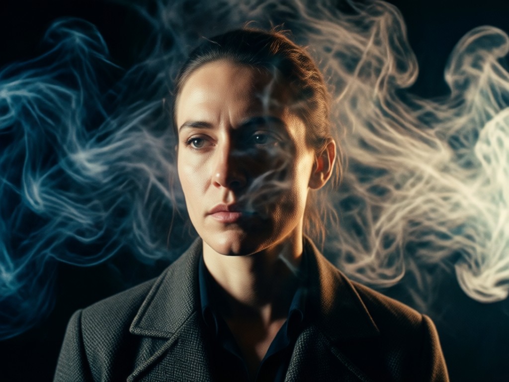 Cinematic color grading for smoky portraits