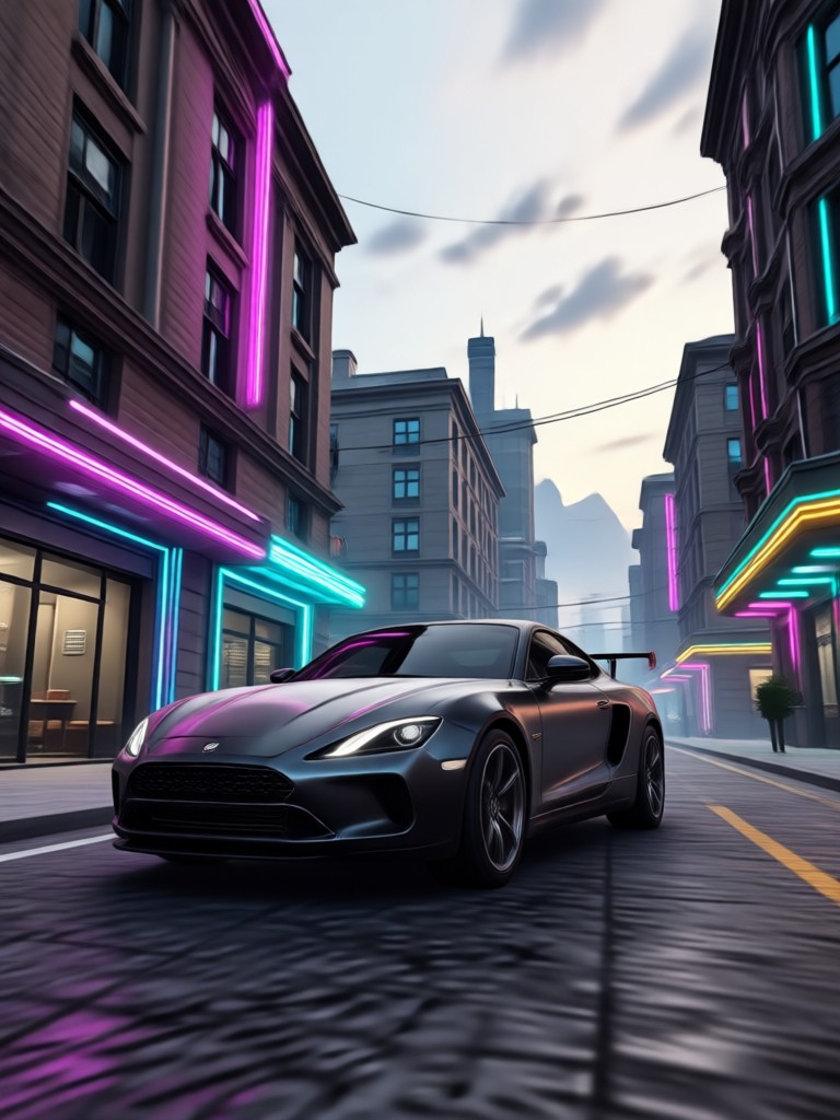 Vice City style neon nightscape