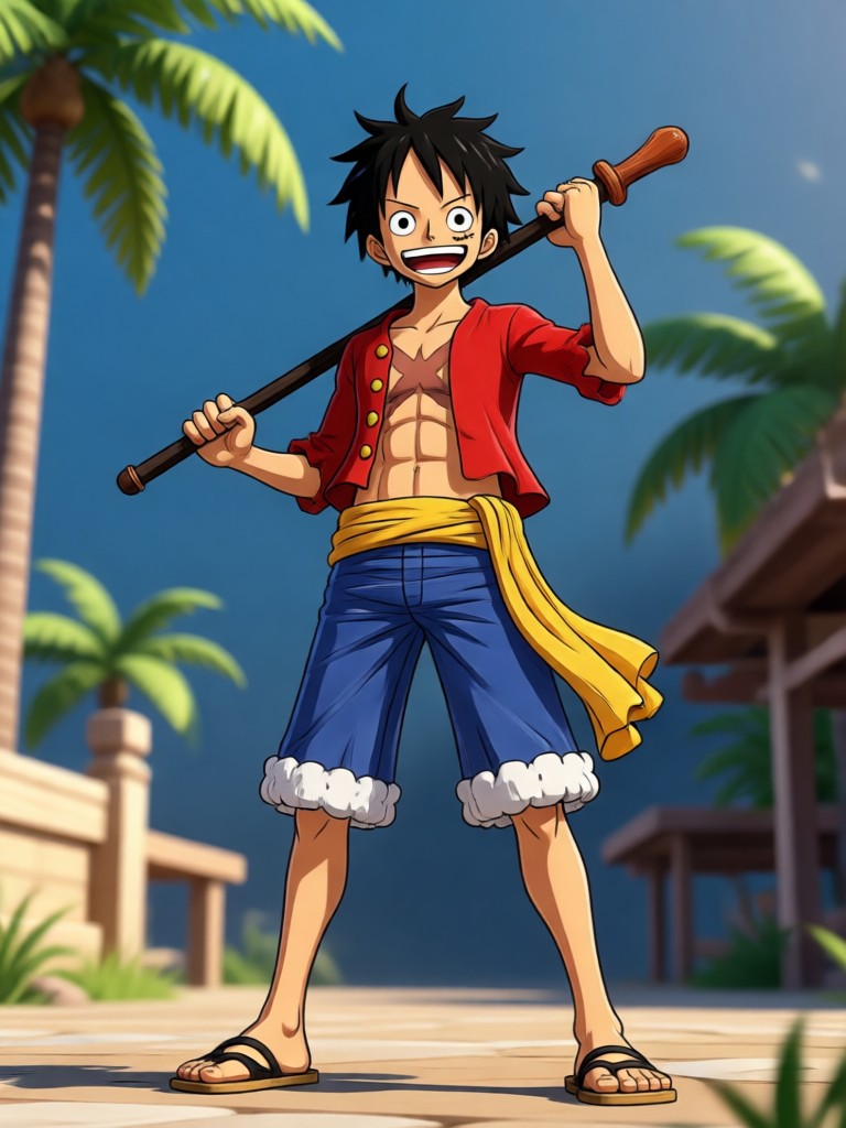Personagem ciborgue com modificações e estilo semelhantes ao Franky