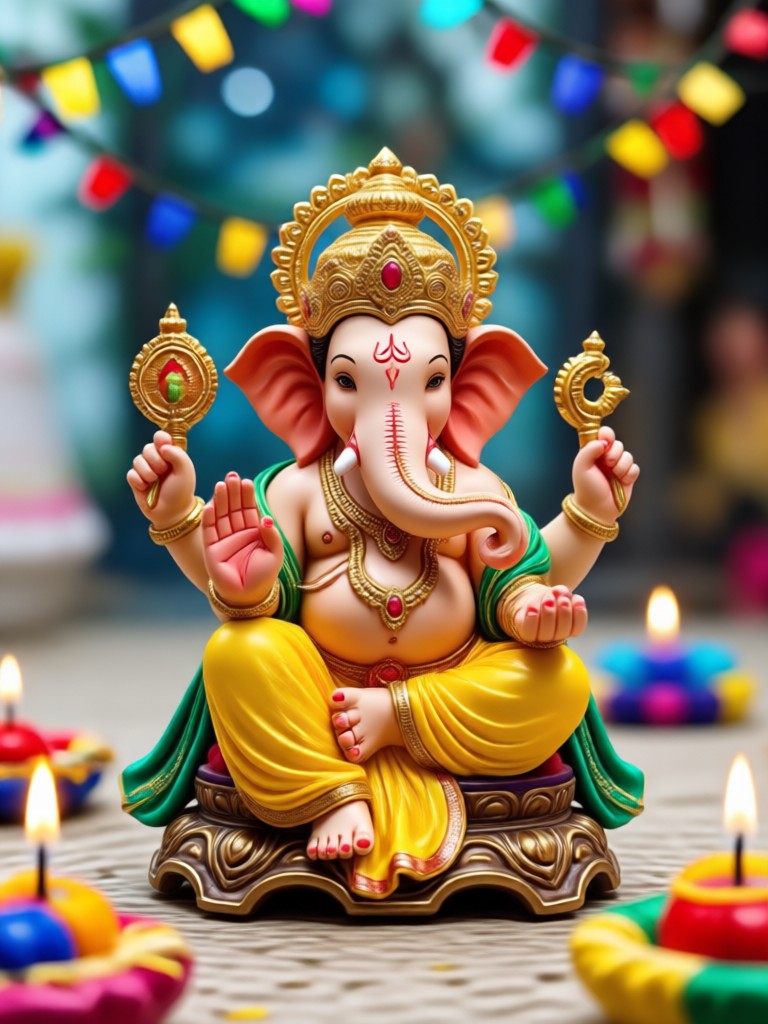 Modern abstract Ganesh Chaturthi art