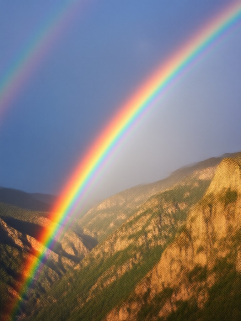 Neon rainbow on night photo