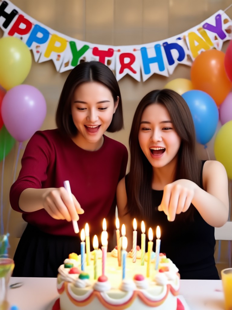 Romantic birthday video with floating hearts and petals