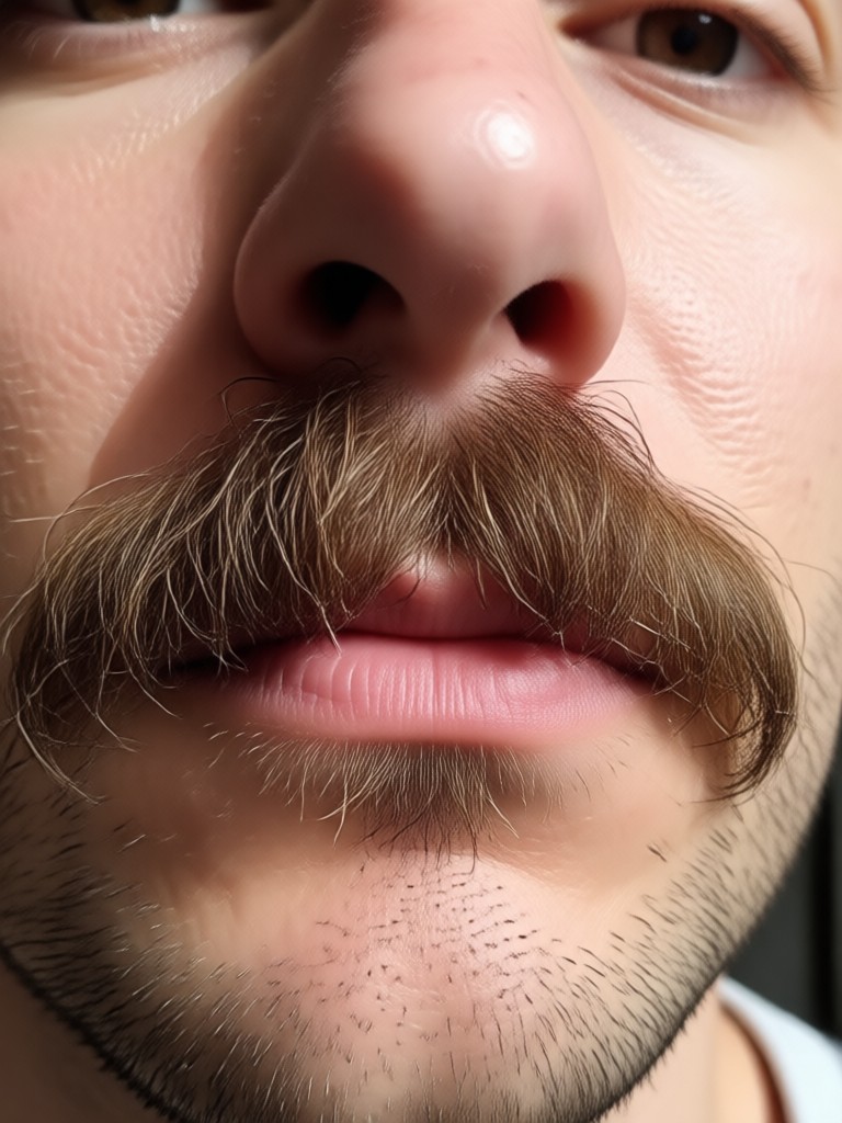 Layar ponsel menunjukkan foto yang sedang ditransformasi dengan filter kumis