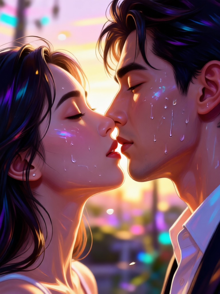 Mobile app interface for AI romantic kiss video generator
