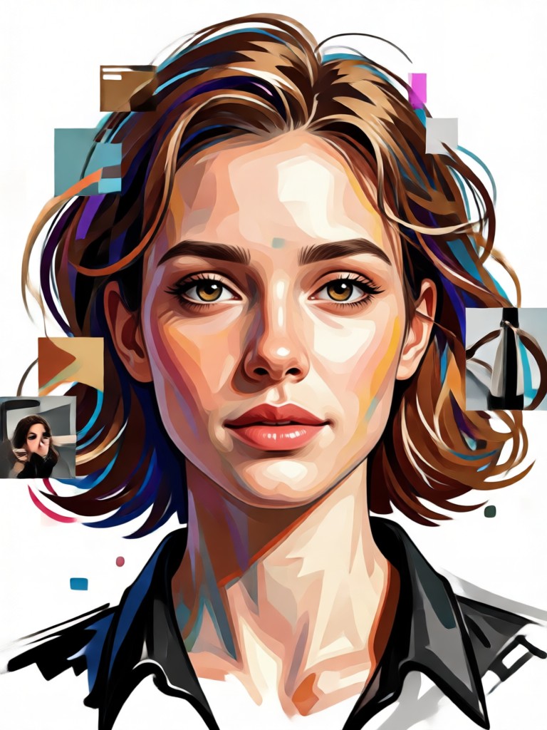Glitch effect TikTok profile collage