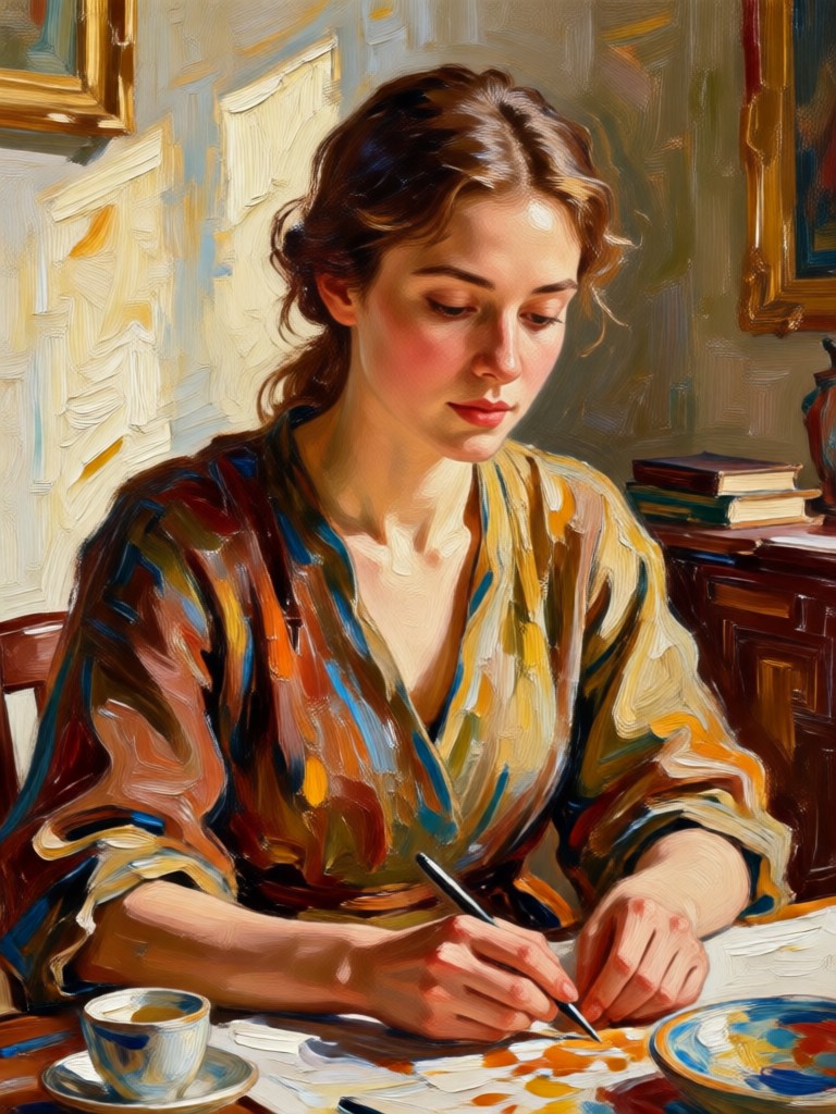 Portrait converted to classical oil painting