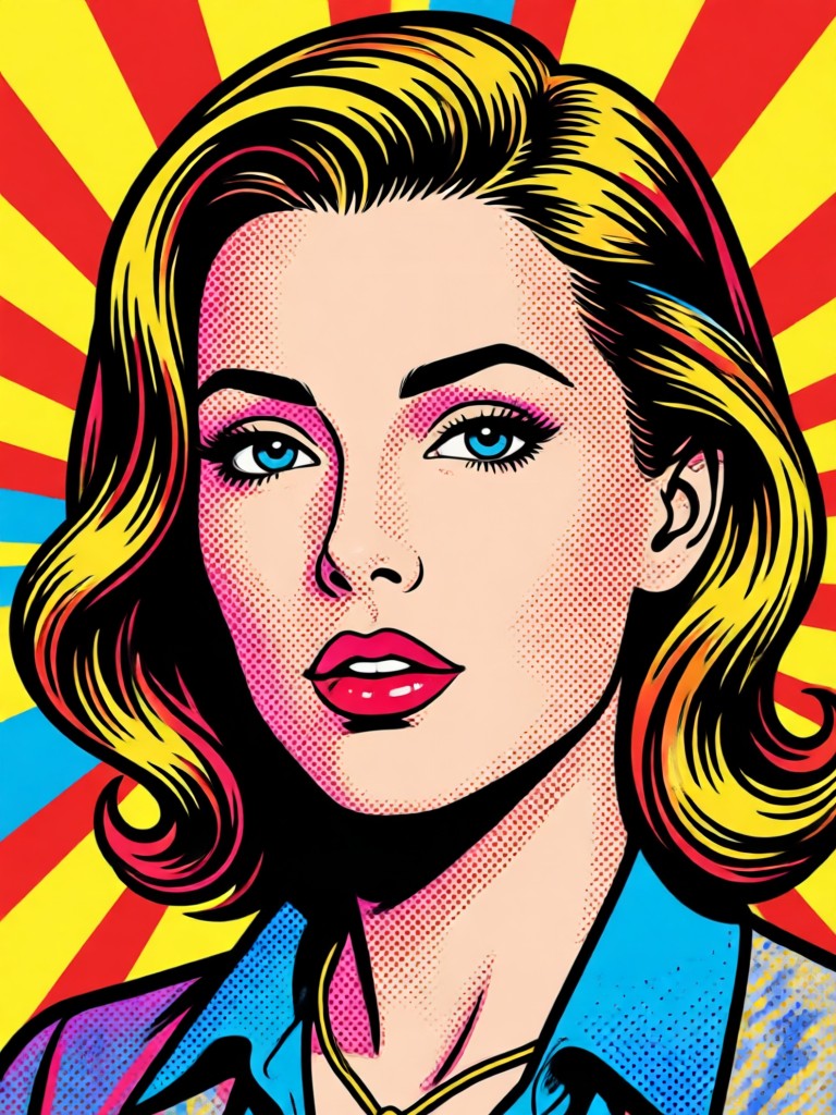 Portrait transformed into Warhol Marilyn Monroe style
