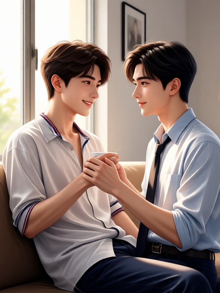 AI generated boyfriend in watercolor art style