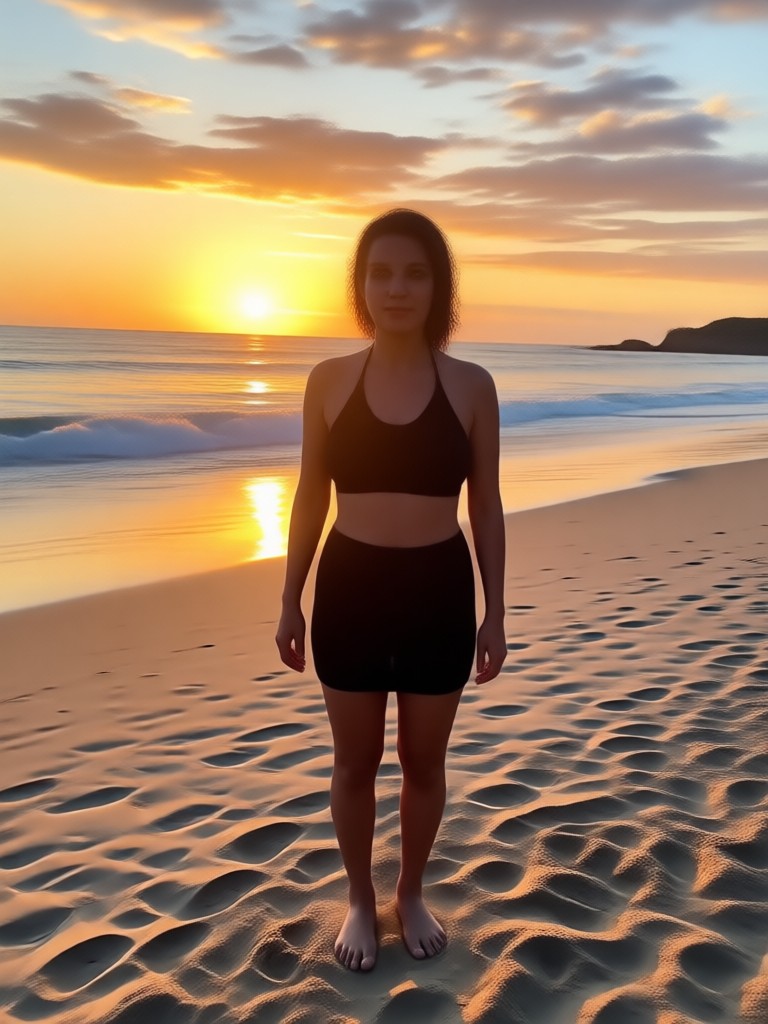 Seni pantai telanjang gaya impresionis AI