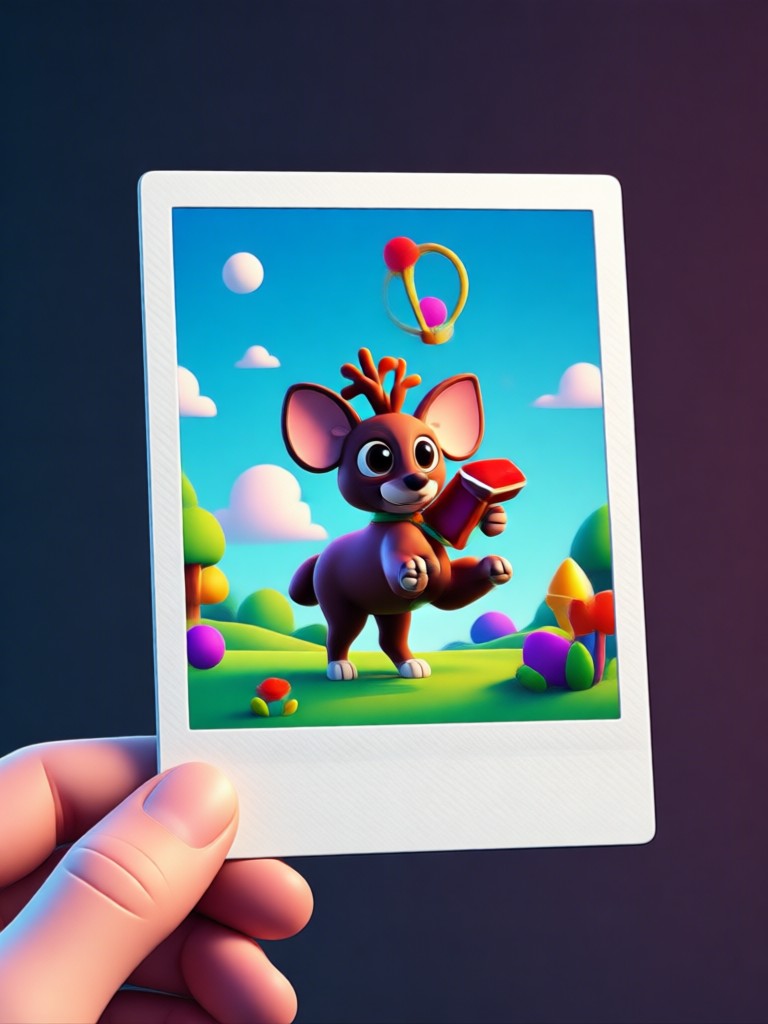 3d polaroid video of a portrait