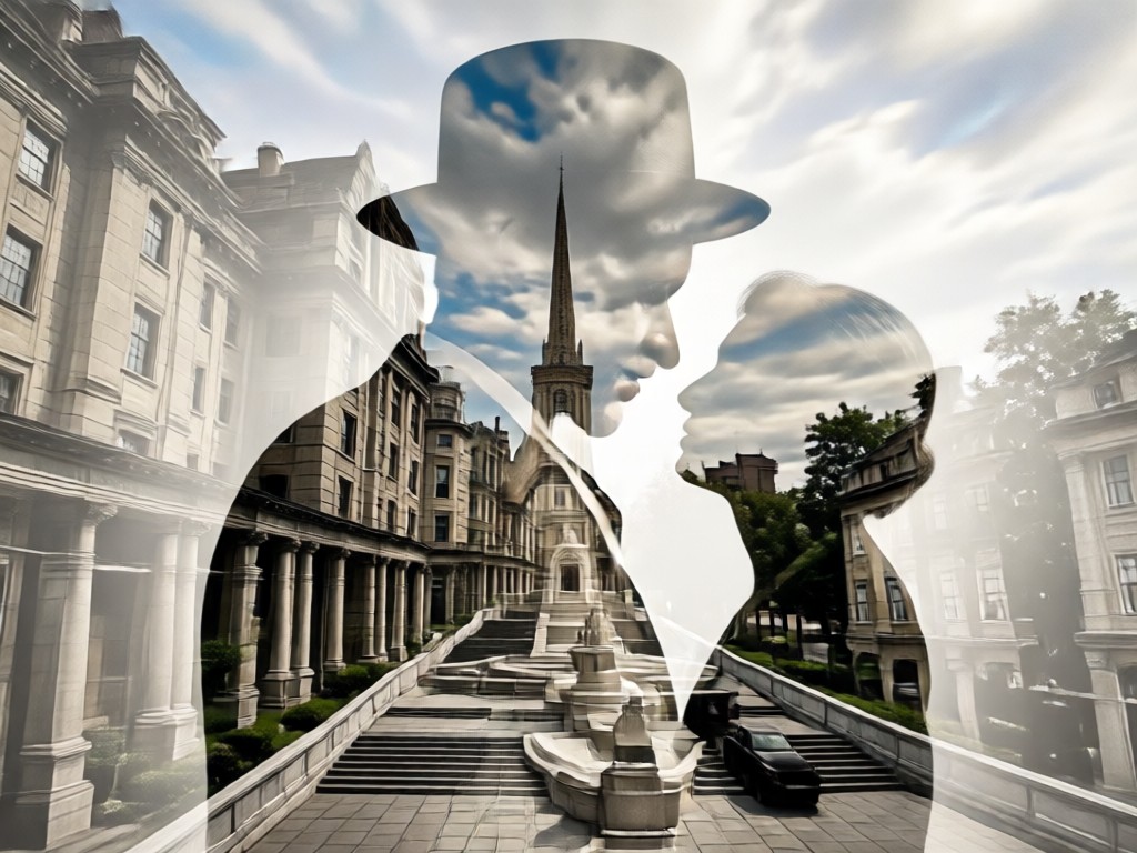 meaningful double exposure memorial artwork example
