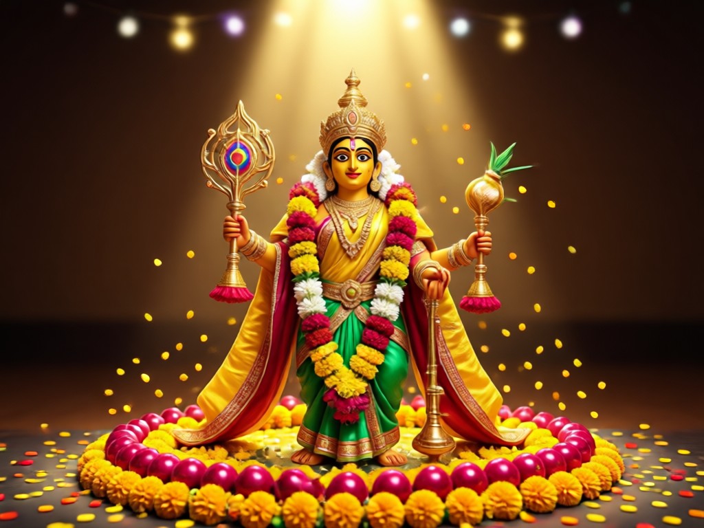 AI-Puja-Hintergrund für Lakshmi-Foto