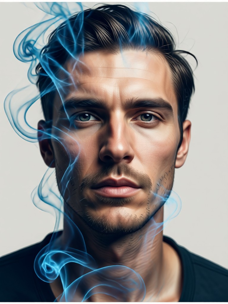 retrato romántico con infusión suave de nubes