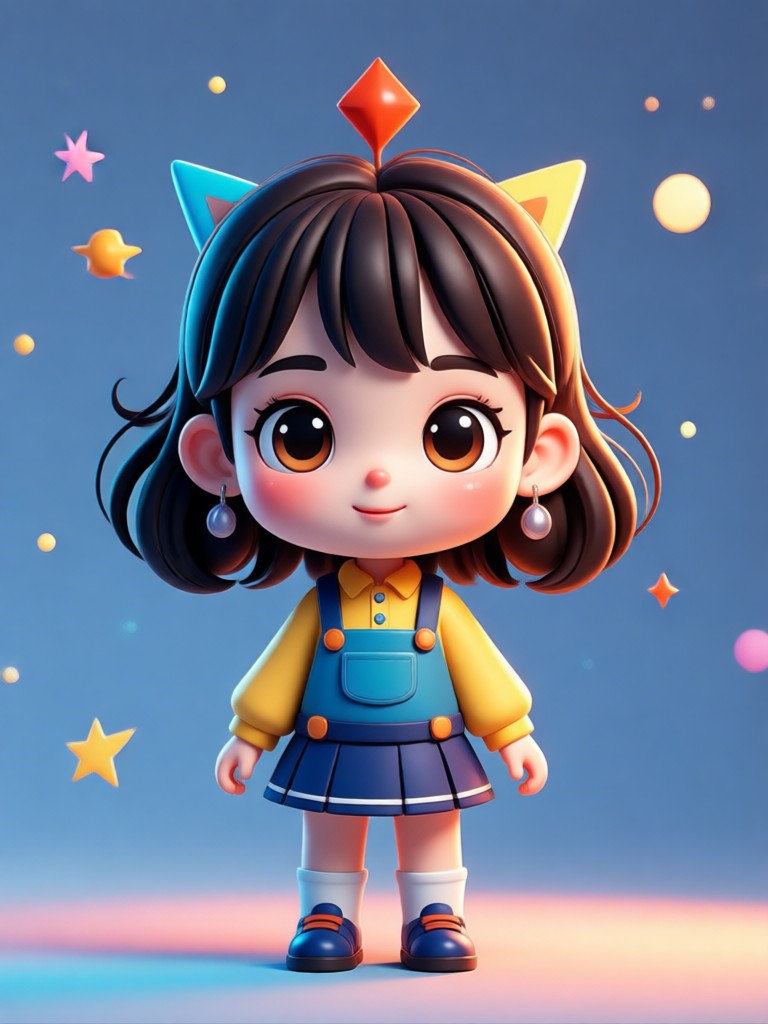 3d chibi boy character with glasses ai generation
