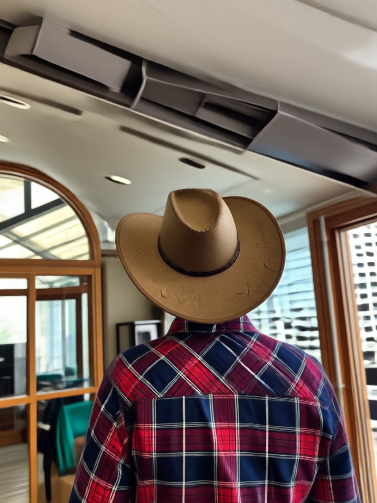 Before and after of a virtual cowboy hat try on