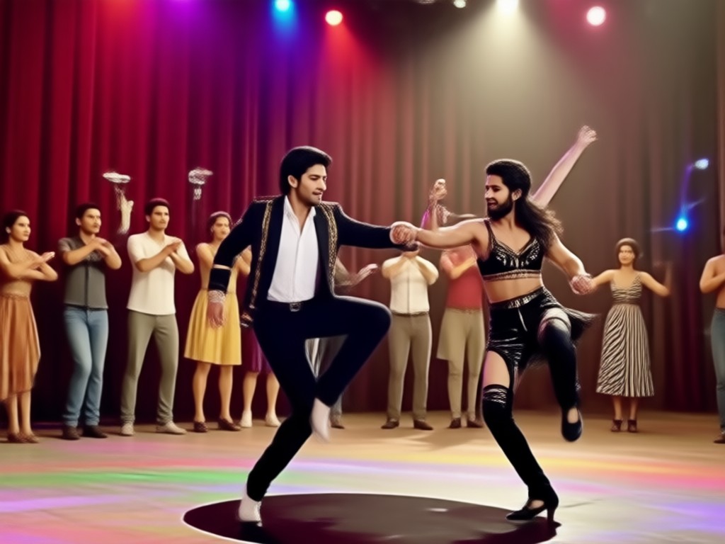 AI synchronized couple dance video
