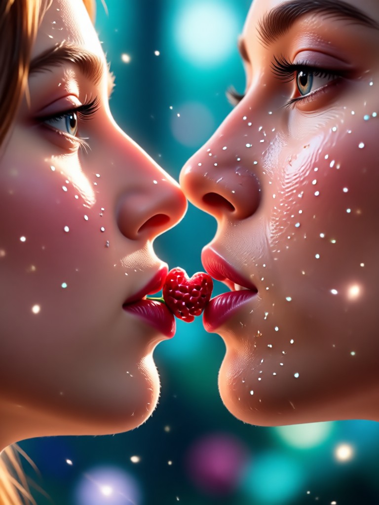 Beso de cuento de hadas en jardín de mariposas