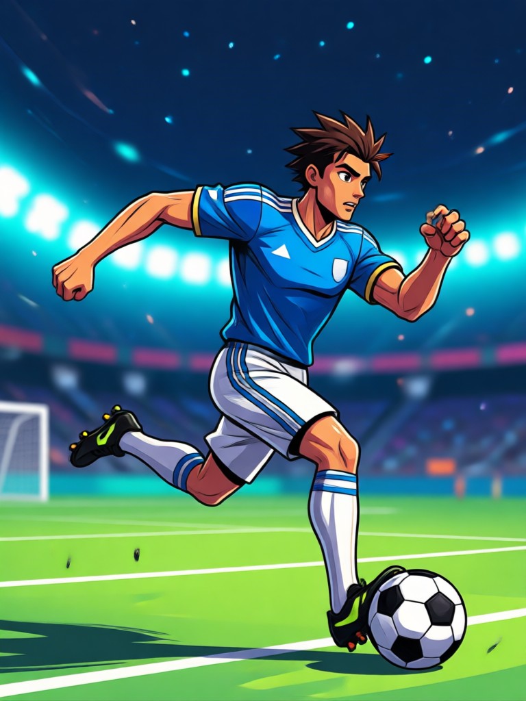 Hyperrealistische Fußball-Actionszene