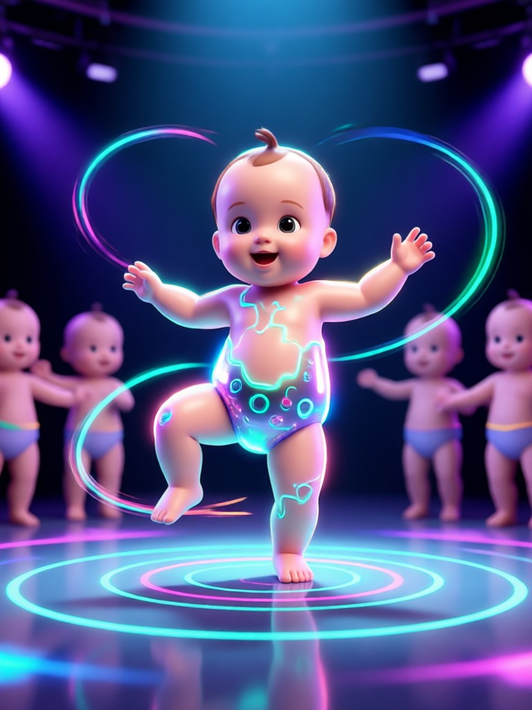 Funpack App-Oberfläche zeigt Baby-Tanz-Erstellung