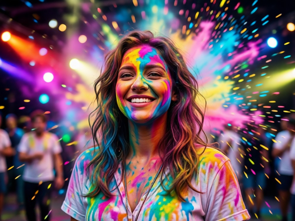 Animated Holi video effect from a photo