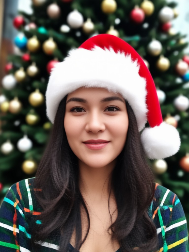 Festive team photo with holiday accessories