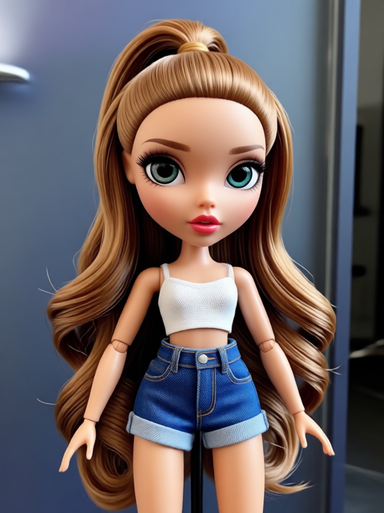 AI generated Bratz doll in swimsuit and sunglasses