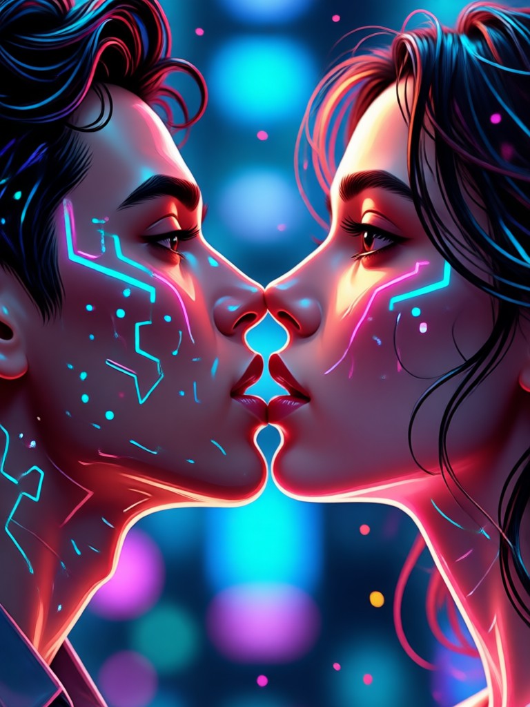 AI kiss video generated from an old wedding photo