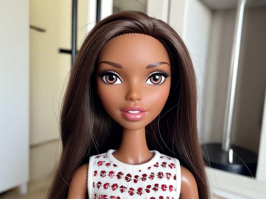 IA aplicando rasgos faciales y estilización de muñeca Bratz