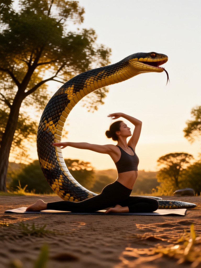 Outdoor yoga photo generator mountain peak pose