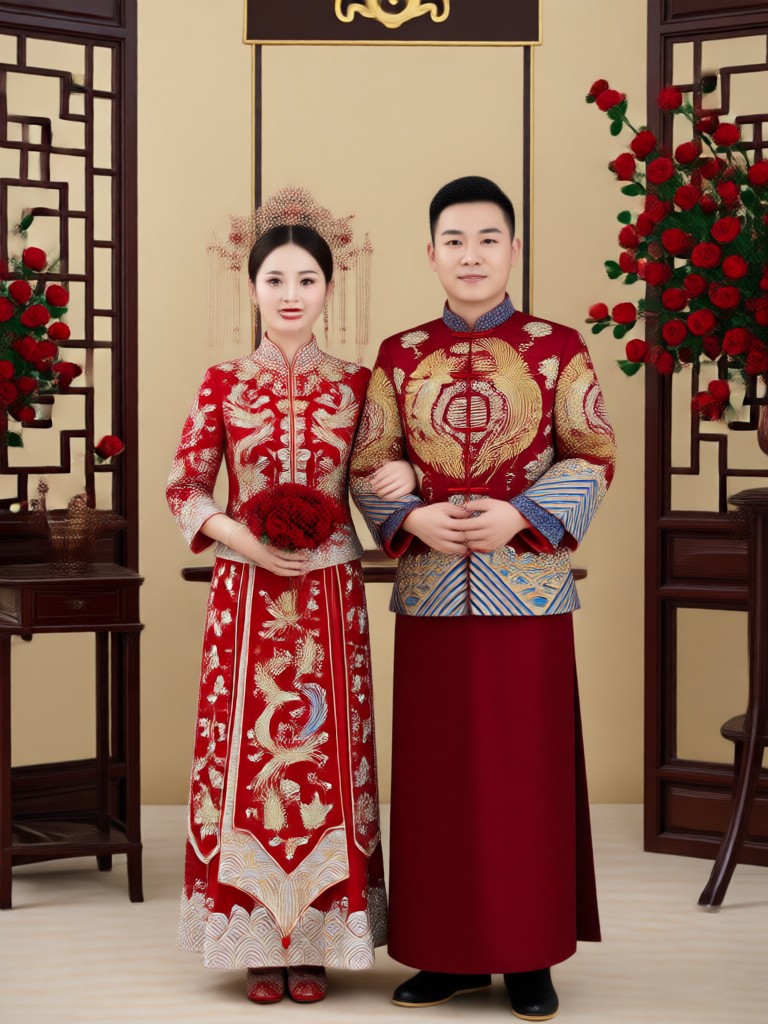Japanese shiromuku and montsuki wedding attire AI