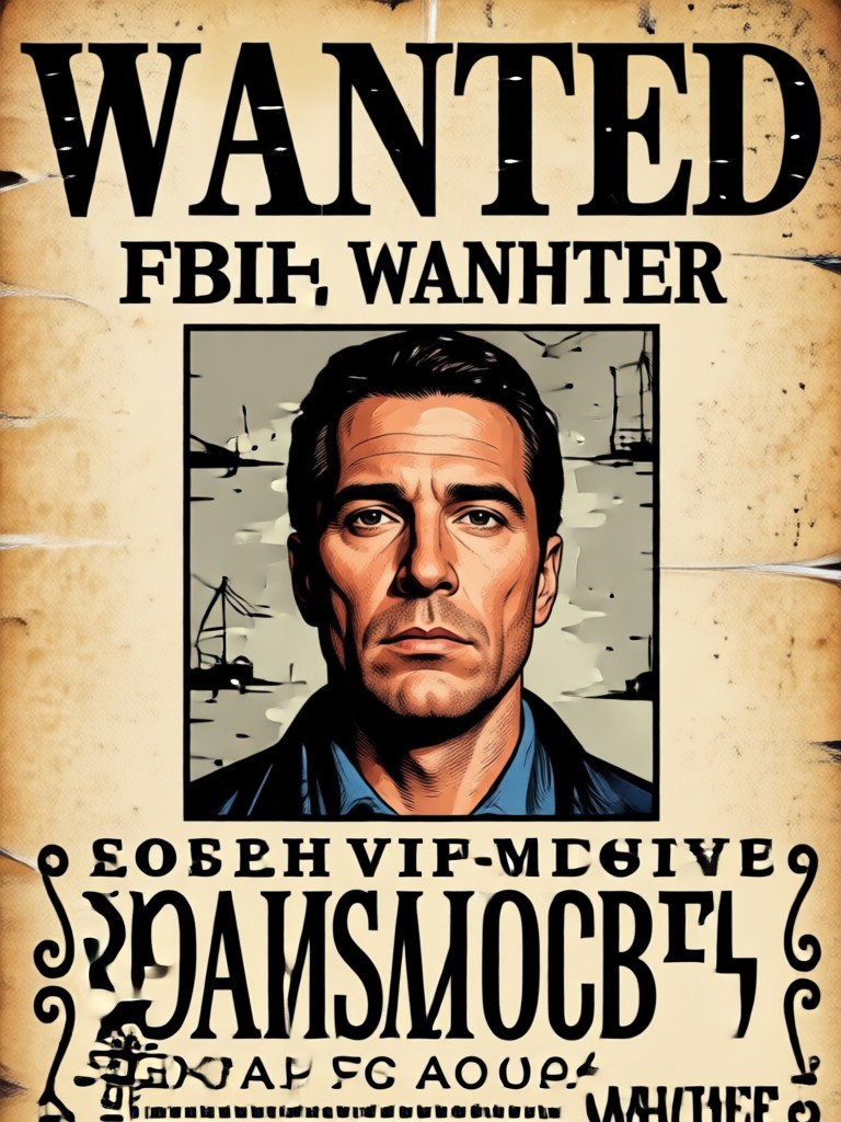 Vintage Old West style wanted poster
