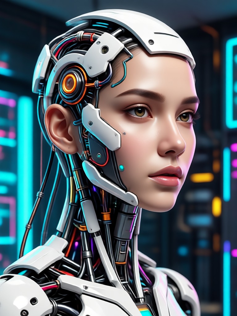 Creative artistic AI face filter applied