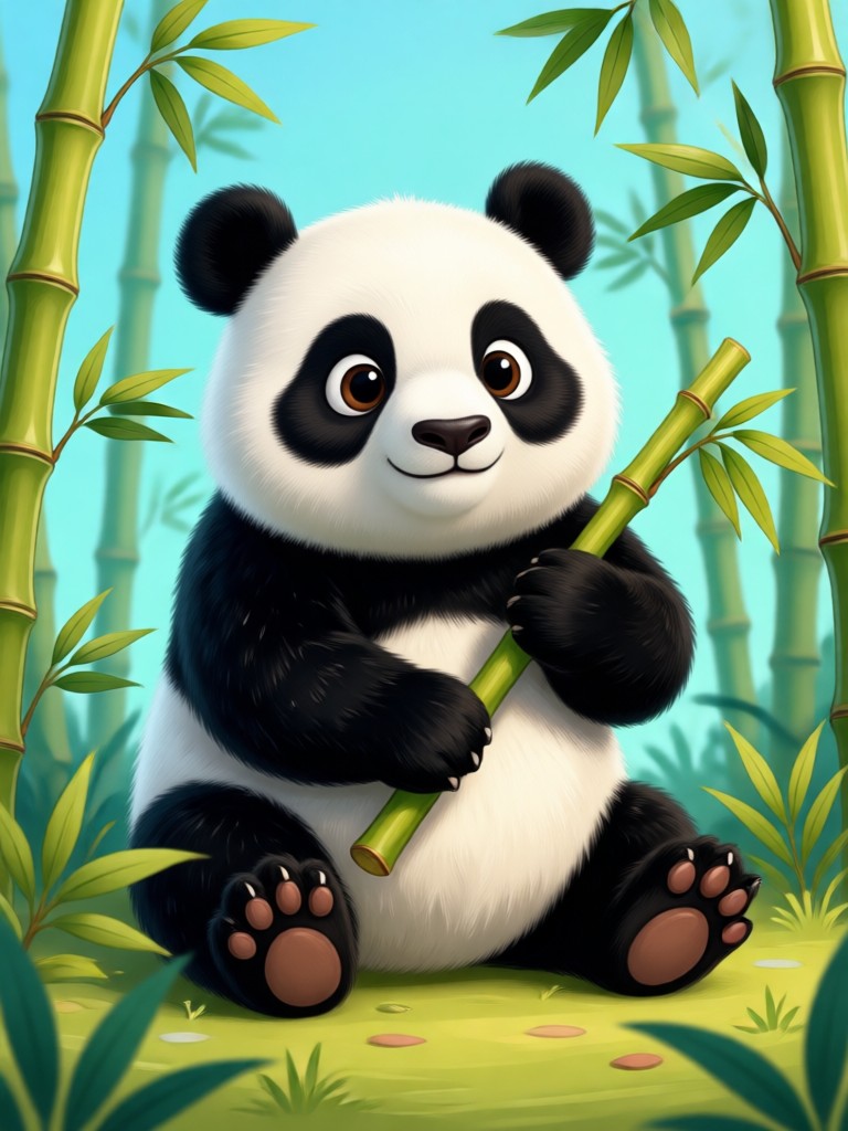 Baby panda sleeping cartoon